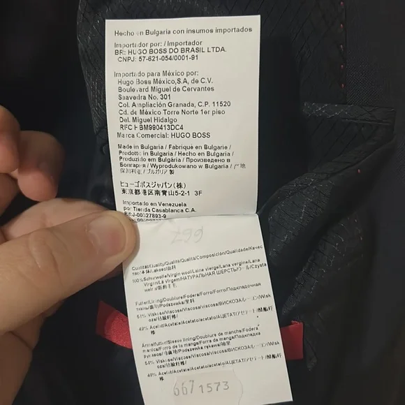 Hugo Boss red label men suit jacket US size 50R dark navy